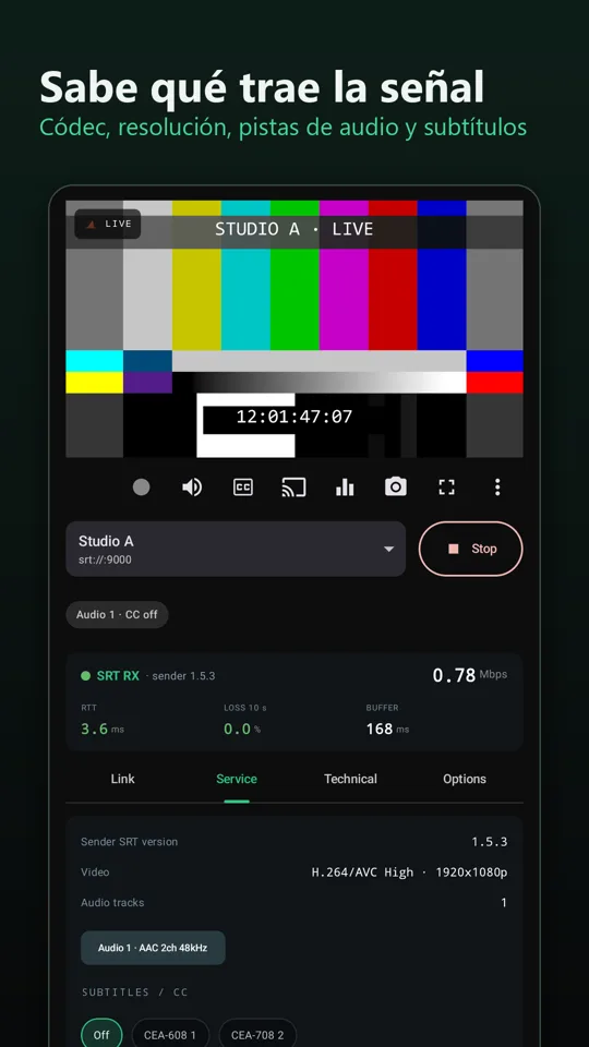 Elección de servicio en un stream multiprograma