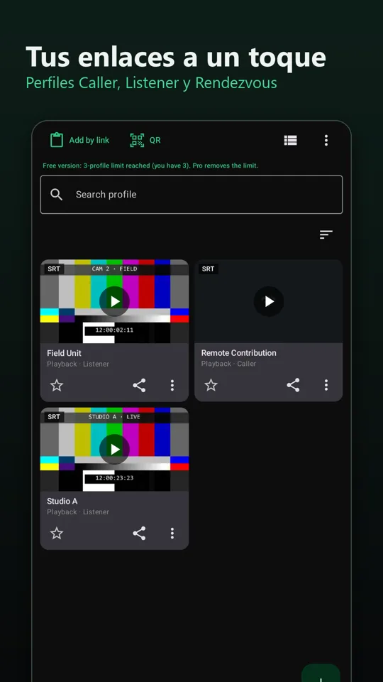 Perfiles de conexión
